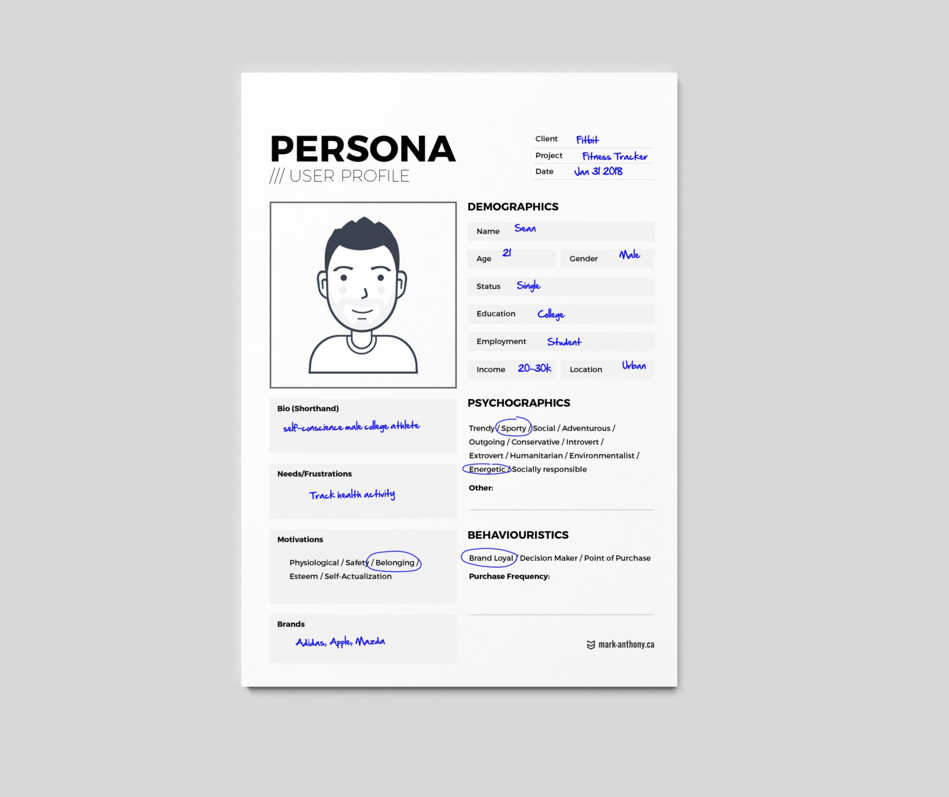 client persona template